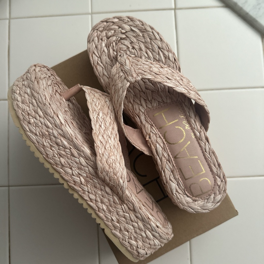 Matisse Pink Sandals Woven Slip-On